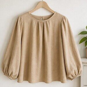 Camel Peplum Top